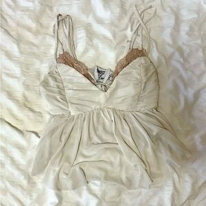 Princess Polly Cream and Tan Chemise